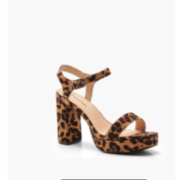 Leopard Print Platform Chunk .Heel - Picture 1 of 1